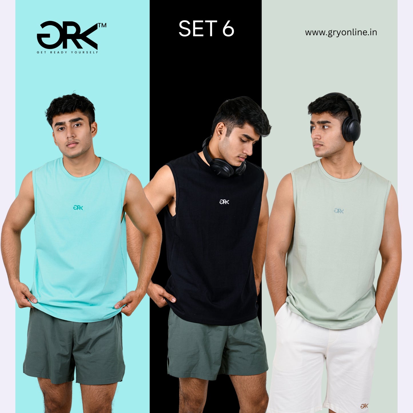 GRY PACK OF 3 TANK TOP